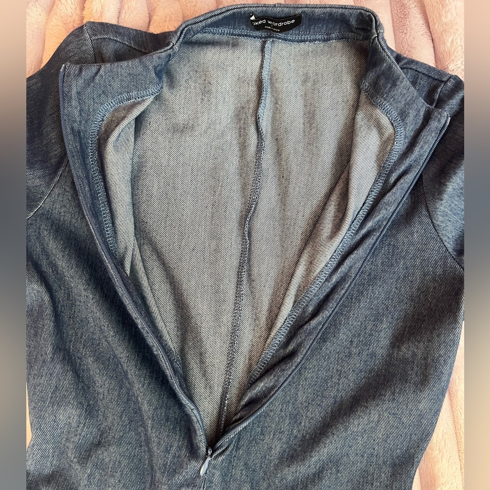 🫶 Naked Wardrobe Denim Look Bodysuit Romper | Large | Pre-Loved & Priced to Move - Picture 5 of 11